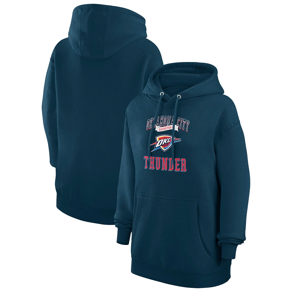 Women's G-III 4Her by Carl Banks Navy Oklahoma City Thunder Graphic Fleece Pullover Hoodie