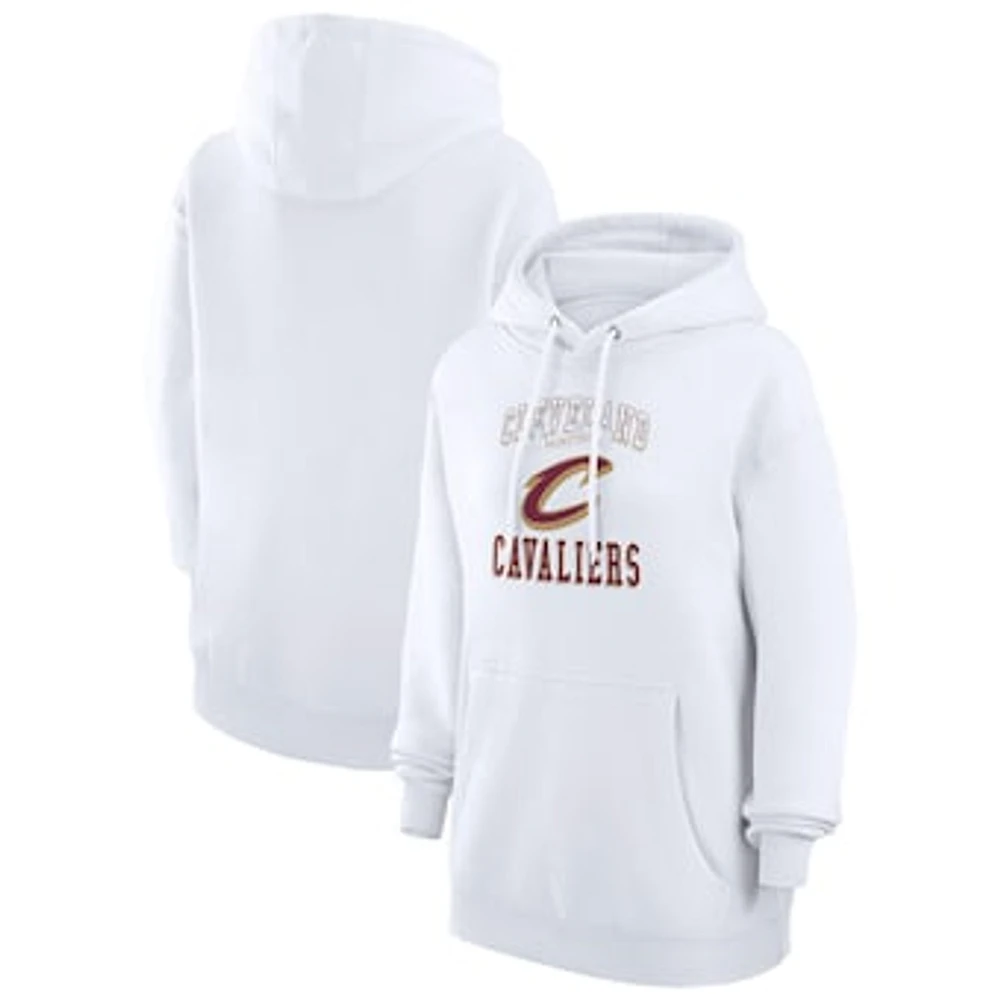 Women's G-III 4Her by Carl Banks White Cleveland Cavaliers Graphic Fleece Pullover Hoodie