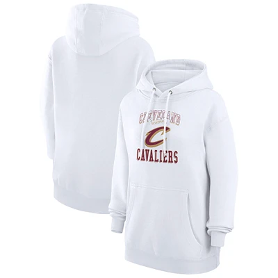 Women's G-III 4Her by Carl Banks White Cleveland Cavaliers Graphic Fleece Pullover Hoodie