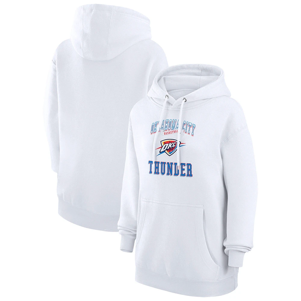 Women's G-III 4Her by Carl Banks White Oklahoma City Thunder Graphic Fleece Pullover Hoodie