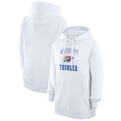 Women's G-III 4Her by Carl Banks White Oklahoma City Thunder Graphic Fleece Pullover Hoodie