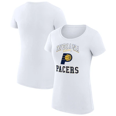 Women's G-III 4Her by Carl Banks White Indiana Pacers Super-Slim Fit Lightweight Team Logo T-Shirt