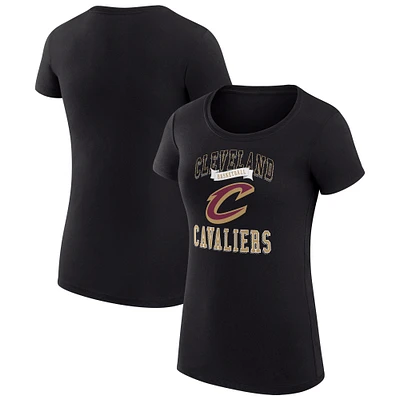 Women's G-III 4Her by Carl Banks Black Cleveland Cavaliers Super-Slim Fit Lightweight Team Logo T-Shirt