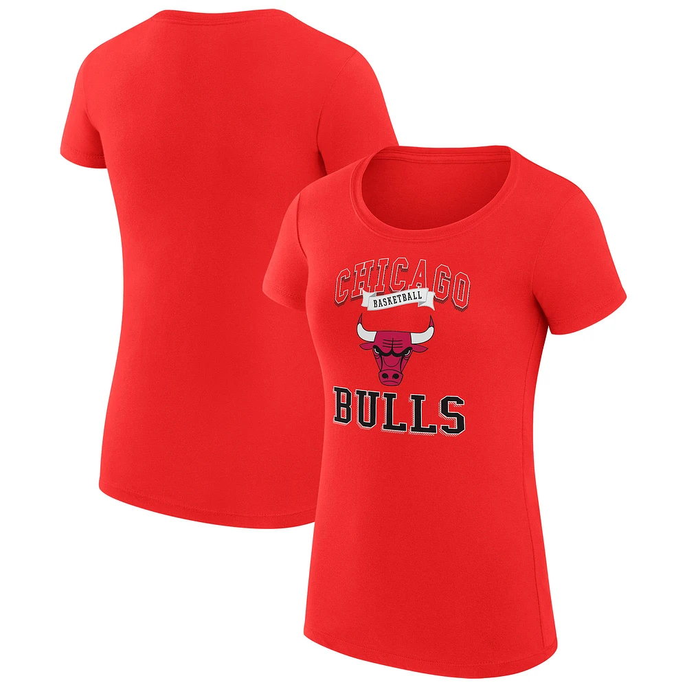 Women's G-III 4Her by Carl Banks Chicago Bulls Super-Slim Fit Lightweight Team Logo T-Shirt