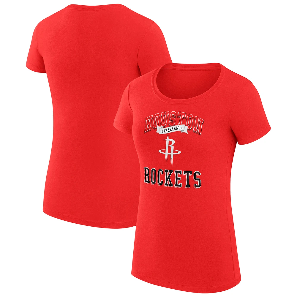Women's G-III 4Her by Carl Banks Houston Rockets Super-Slim Fit Lightweight Team Logo T-Shirt