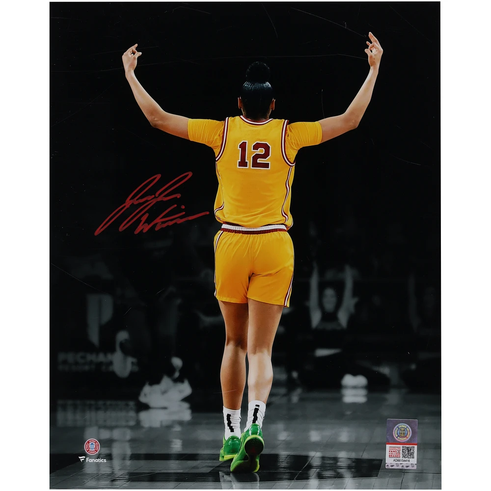 JuJu Watkins USC Trojans Autographed 8" x 10" Arms Up Celebration Spotlight Photograph - Signed in Red Ink