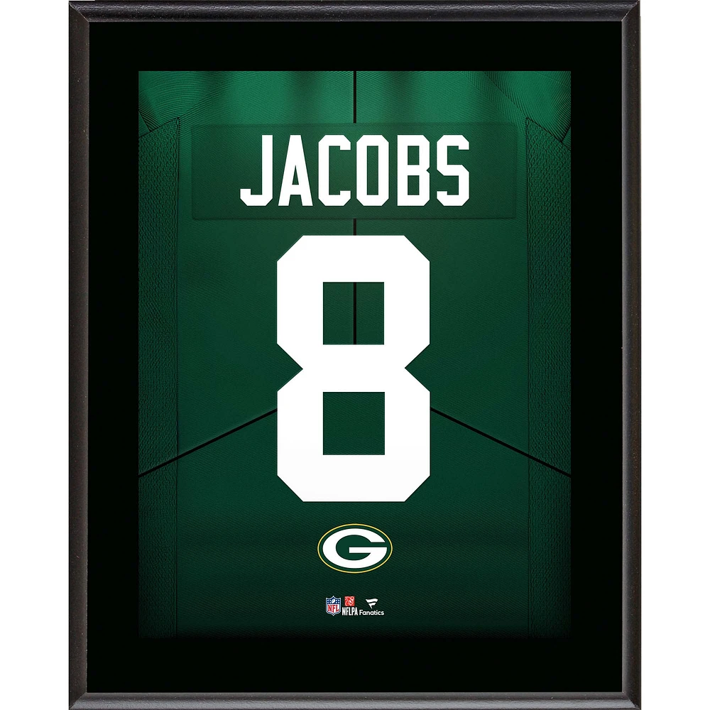 Josh Jacobs Green Bay Packers 10.5" x 13" Jersey Number Sublimated Player Plaque