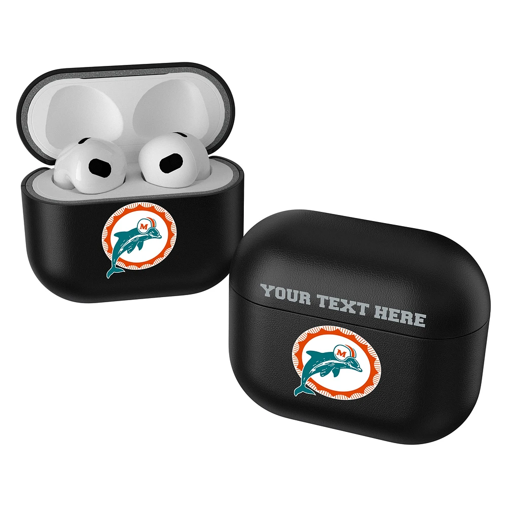 Keyscaper Black Miami Dolphins Insignia Personalized AirPods 3rd Generation Case Cover