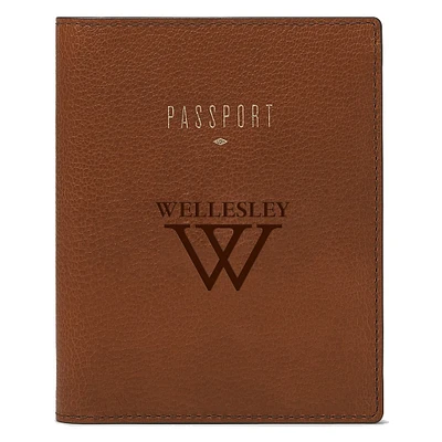 Fossil Brown Wellesley Blue Travel RFID Passport Case