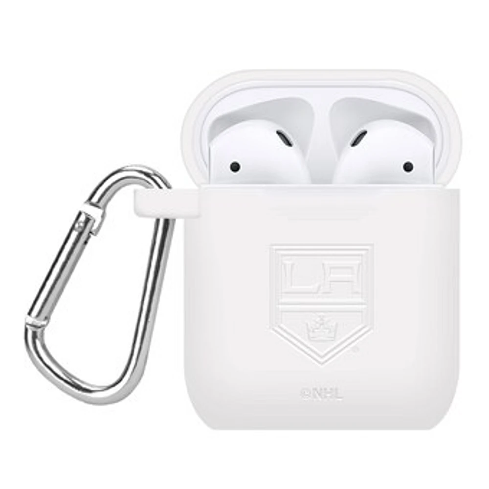 White Los Angeles Kings Debossed Silicone AirPods Case Cover