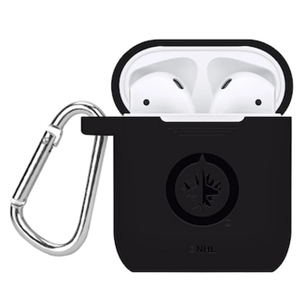 Navy Winnipeg Jets Debossed Silicone AirPods Case Cover
