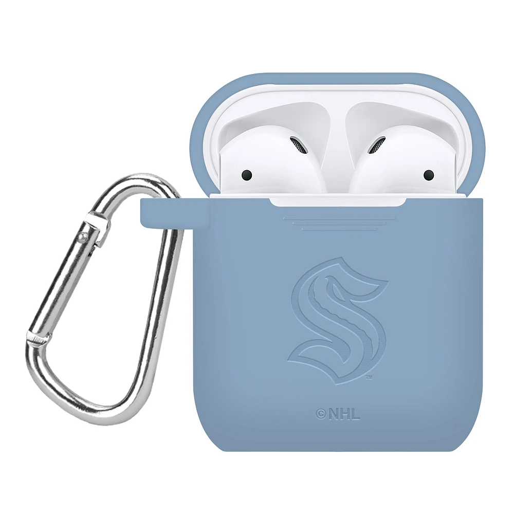 Powder Blue Seattle Kraken Debossed Silicone AirPods Case Cover