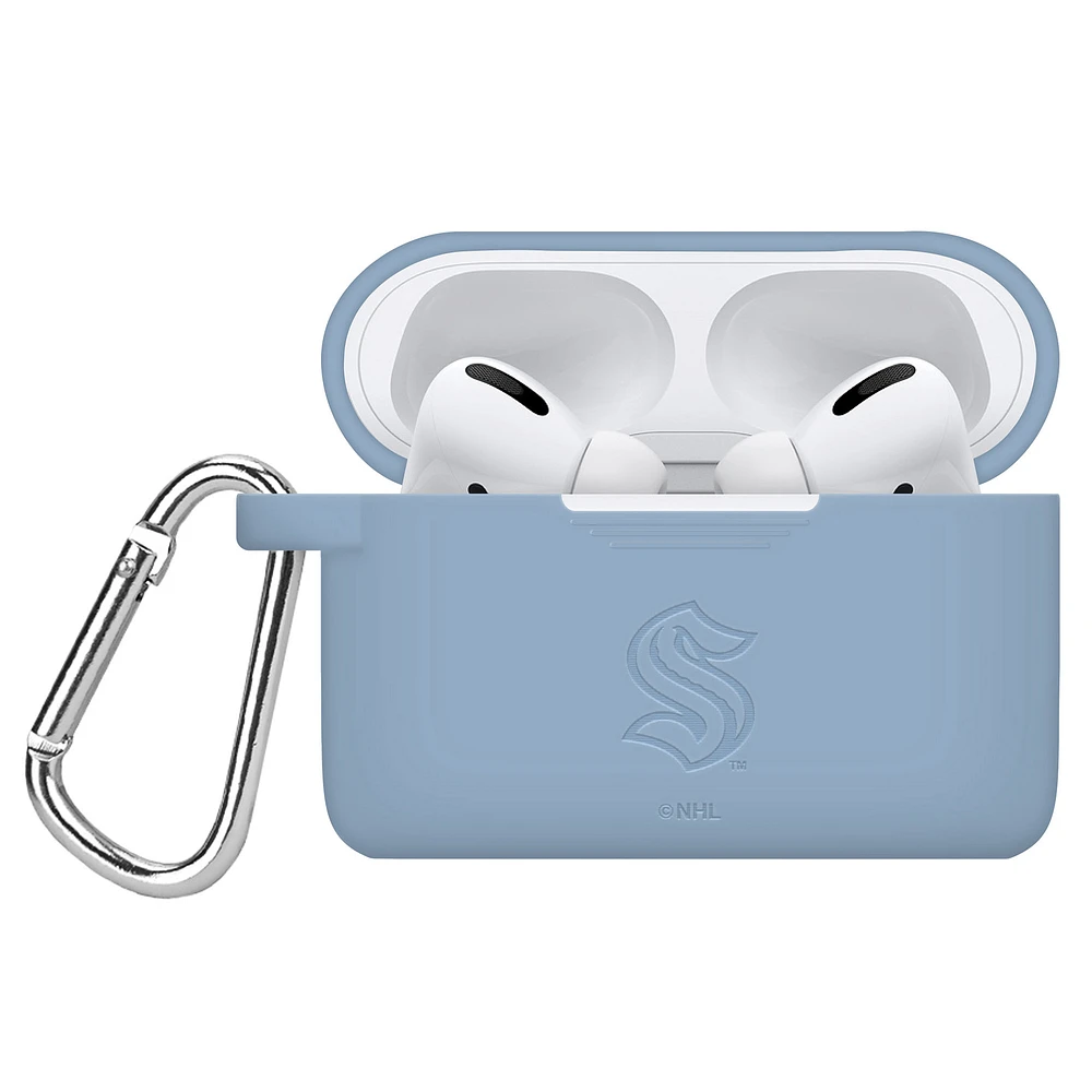 Powder Blue Seattle Kraken Debossed Silicone Airpods Pro Case Cover