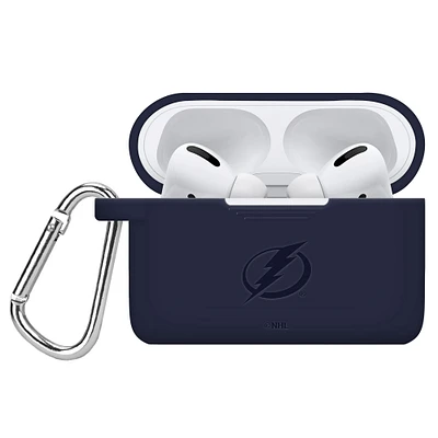 Navy Tampa Bay Lightning Debossed Silicone Airpods Pro Case Cover