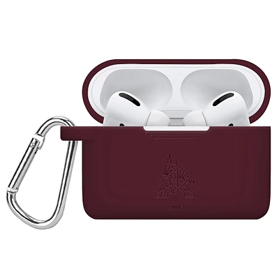 Maroon Arizona Coyotes Debossed Silicone Airpods Pro Case Cover