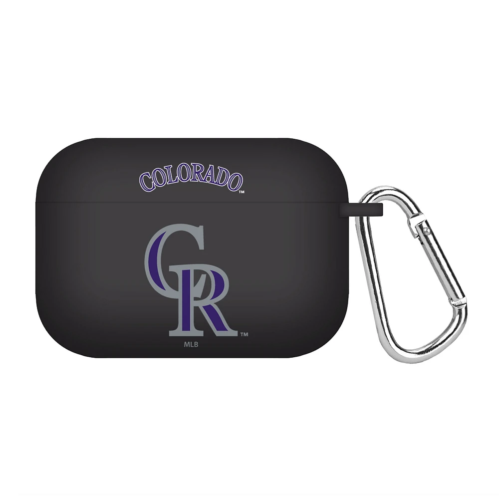 Black Colorado Rockies Silicone AirPods Pro Case Cover
