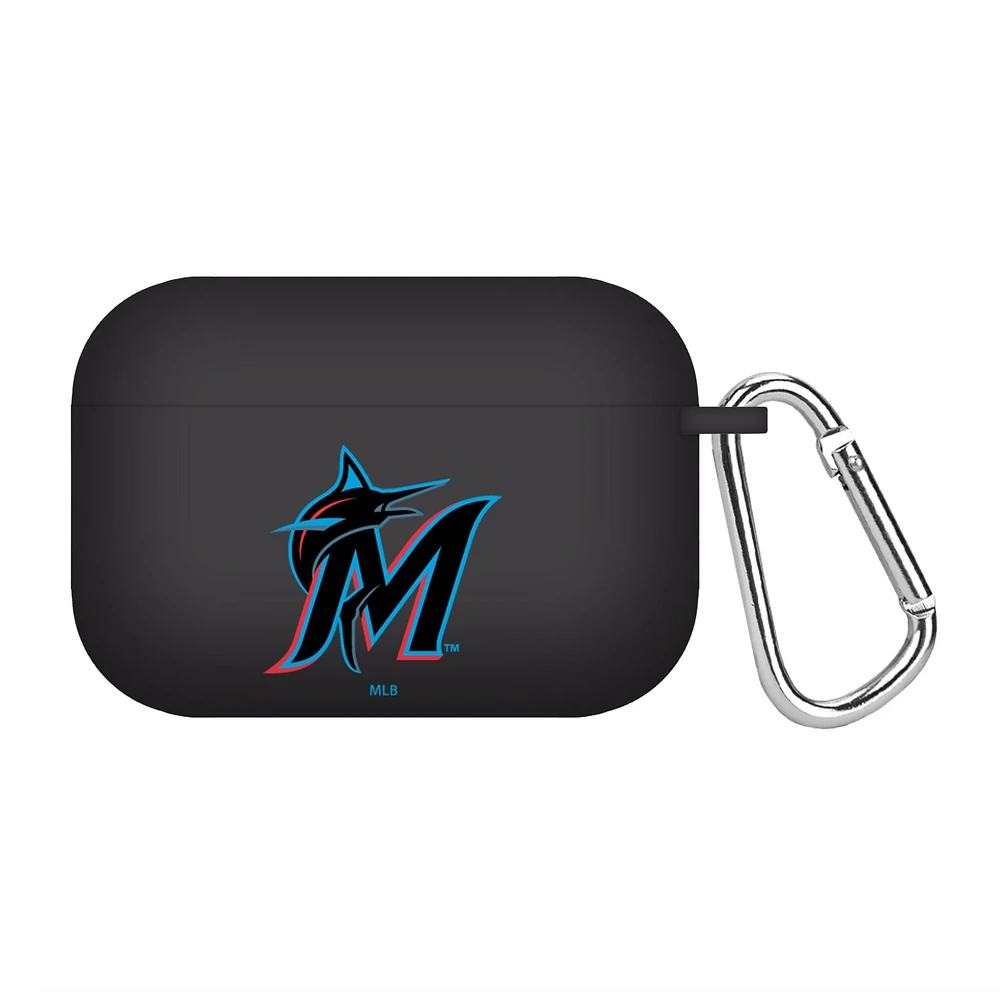 Black Miami Marlins Silicone AirPods Pro Case Cover
