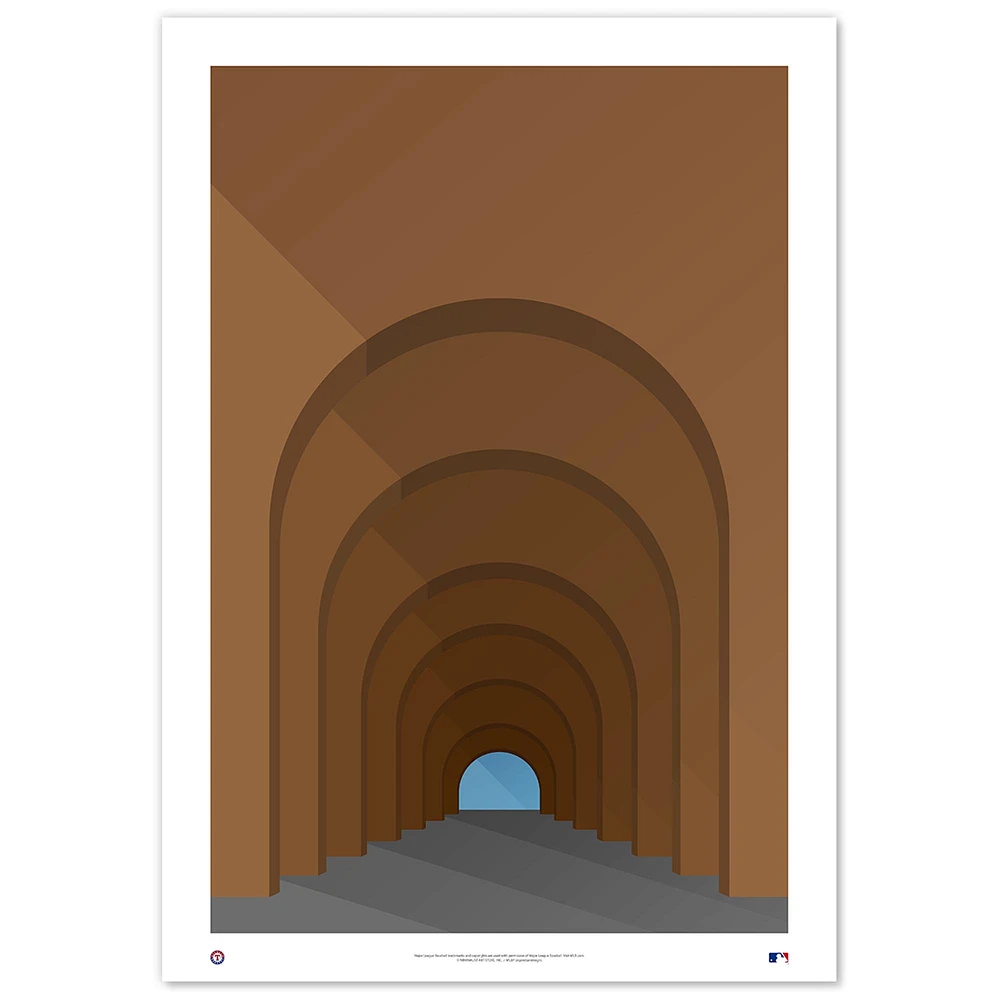 Texas Rangers Globe Life Field 24" x 36" Minimalist Fine Art Print