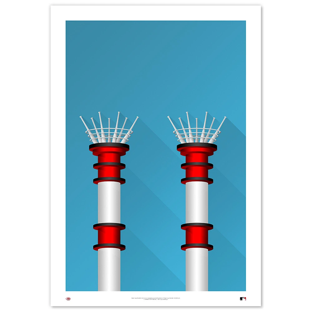 Cincinnati Reds Great American Ballpark 24" x 36" Minimalist Fine Art Print