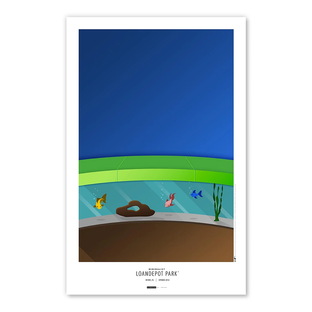 Miami Marlins LoanDepot Park 11x17 Minimalist Poster Print