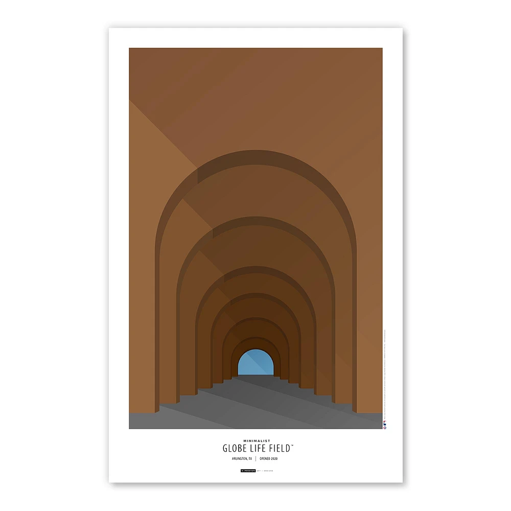 Texas Rangers Globe Life Field 11x17 Minimalist Poster Print