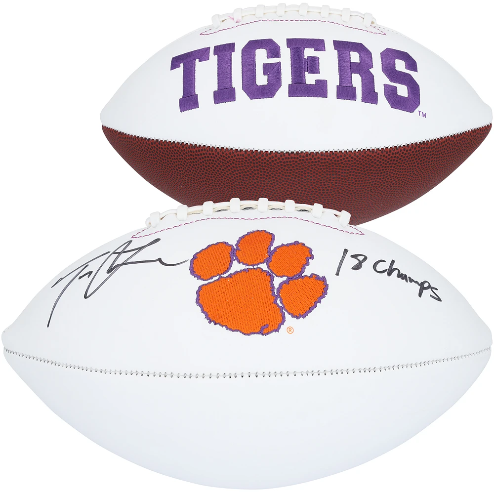 Trevor Lawrence Clemson Tigers Autographed White Panel Football with "18 Champs" Inscription