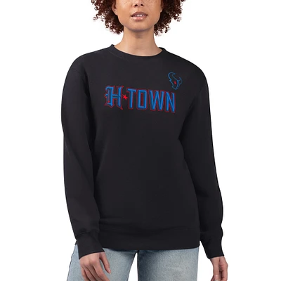 Women's G-III 4Her by Carl Banks Black Houston Texans H-Town Fleece Pullover Sweatshirt