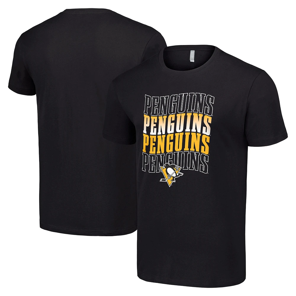 Men's Starter Pittsburgh Penguins Four Team Name Logo T-Shirt
