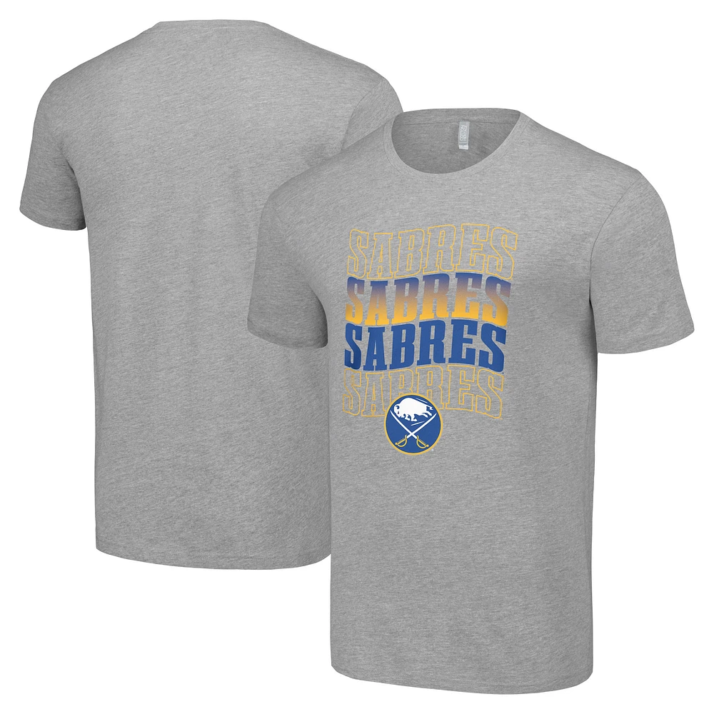 Men's Starter Heather Gray Buffalo Sabres Four Team Name Logo T-Shirt