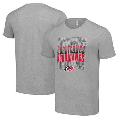 Men's Starter Heather Gray Carolina Hurricanes Four Team Name Logo T-Shirt