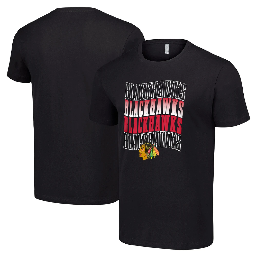 Men's Starter Chicago Blackhawks Four Team Name Logo T-Shirt