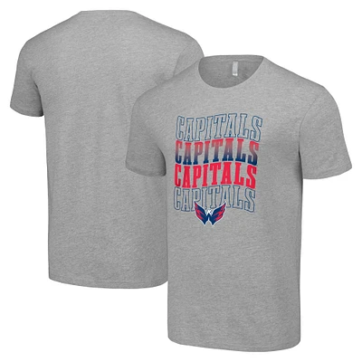 Men's Starter Heather Gray Washington Capitals Four Team Name Logo T-Shirt