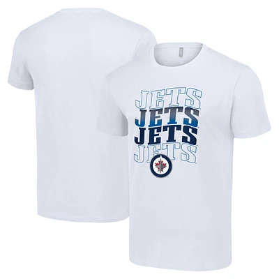 Men's Starter White Winnipeg Jets Four Team Name Logo T-Shirt