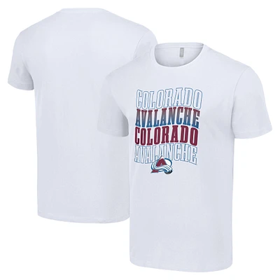 Men's Starter White Colorado Avalanche Four Team Name Logo T-Shirt