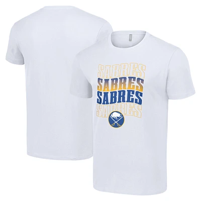 Men's Starter White Buffalo Sabres Four Team Name Logo T-Shirt