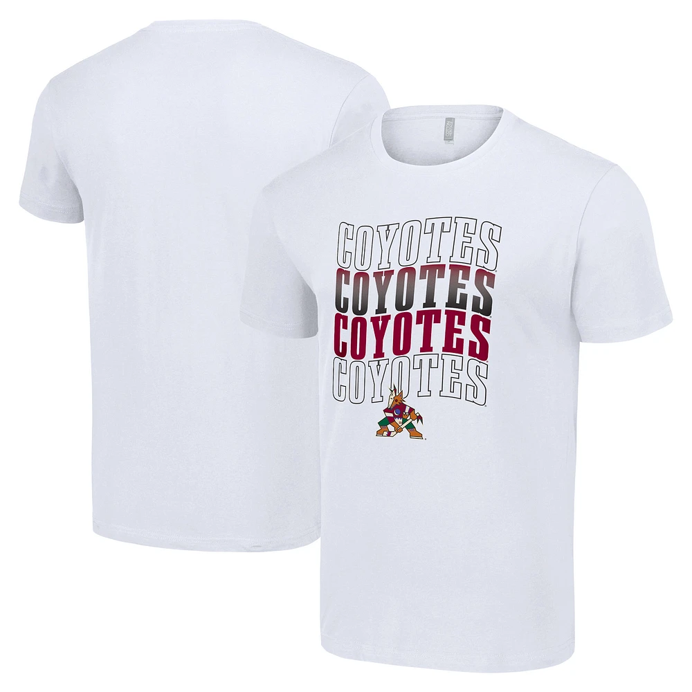 Men's Starter White Arizona Coyotes Four Team Name Logo T-Shirt