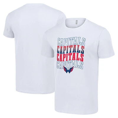 Men's Starter White Washington Capitals Four Team Name Logo T-Shirt