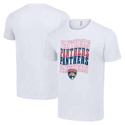 Men's Starter White Florida Panthers Four Team Name Logo T-Shirt