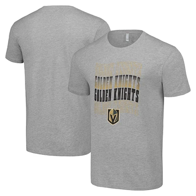 Men's Starter Heather Gray Vegas Golden Knights Four Team Name Logo T-Shirt