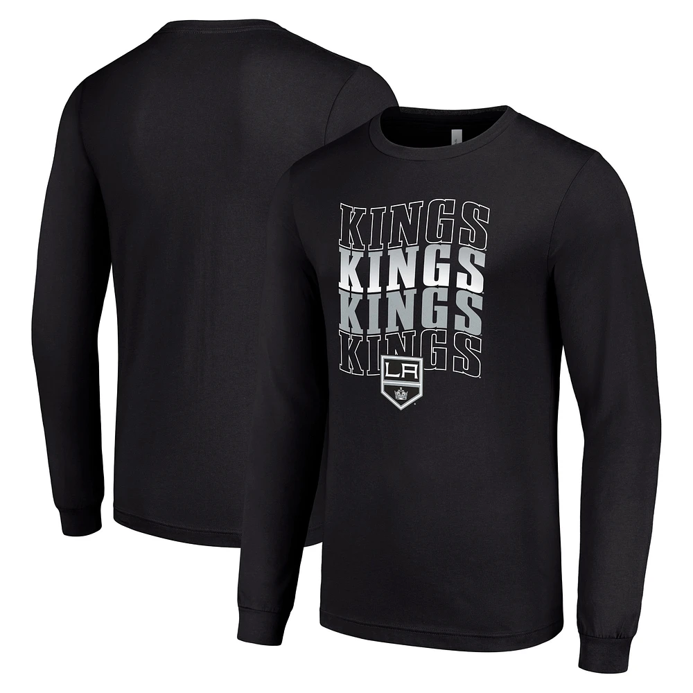 Men's Starter Los Angeles Kings Four Team Name Logo Long Sleeve Graphic T-Shirt