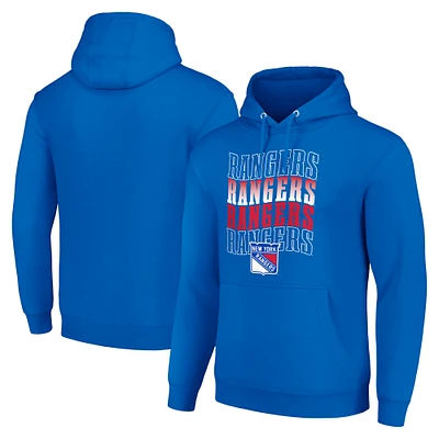 Men's Starter New York Rangers Four Team Name Logo Fleece Pullover Hoodie