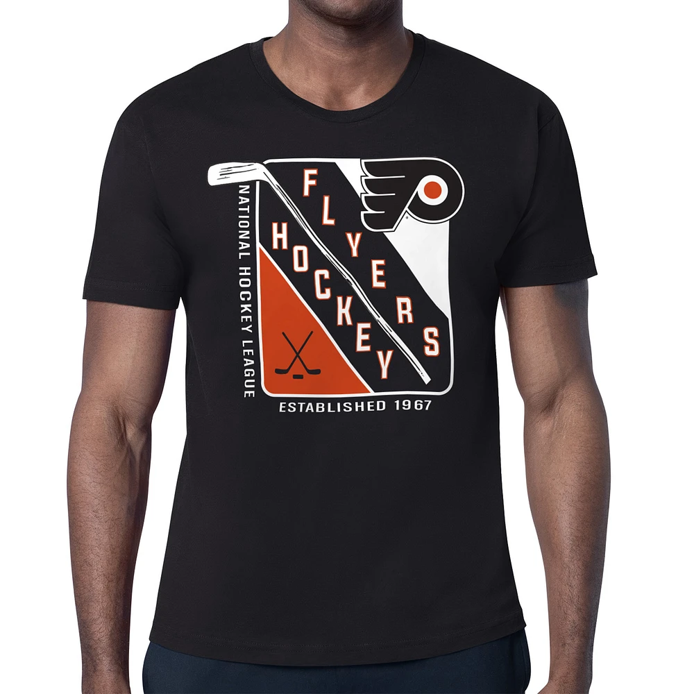 Men's Starter Black Philadelphia Flyers Shield Graphic T-Shirt