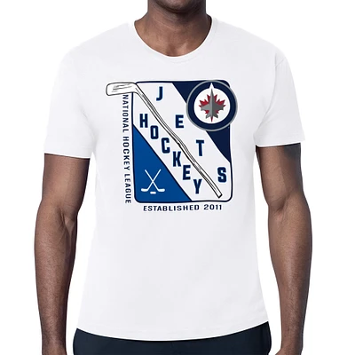 Men's Starter White Winnipeg Jets Shield Graphic T-Shirt