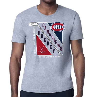 Men's Starter Heather Gray Montreal Canadiens Shield Graphic T-Shirt