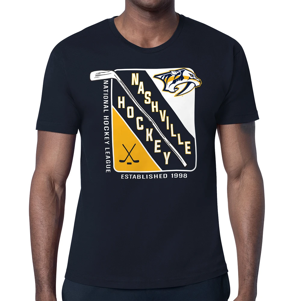 Men's Starter Navy Nashville Predators Shield Graphic T-Shirt
