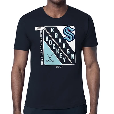 Men's Starter Deep Sea Blue Seattle Kraken Shield Graphic T-Shirt