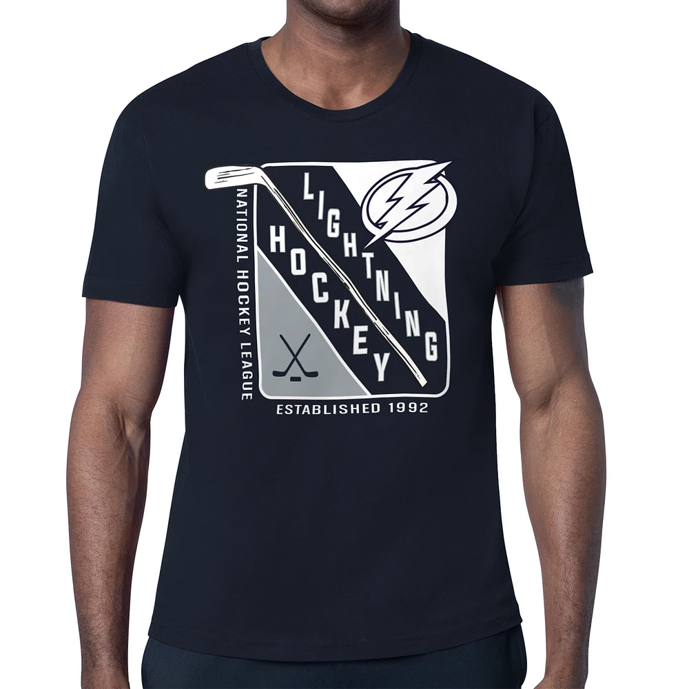 Men's Starter Navy Tampa Bay Lightning Shield Graphic T-Shirt