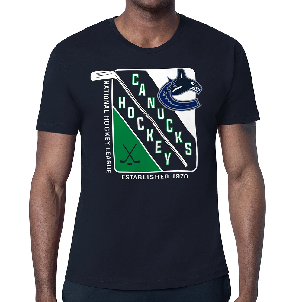 Men's Starter Navy Vancouver Canucks Shield Graphic T-Shirt