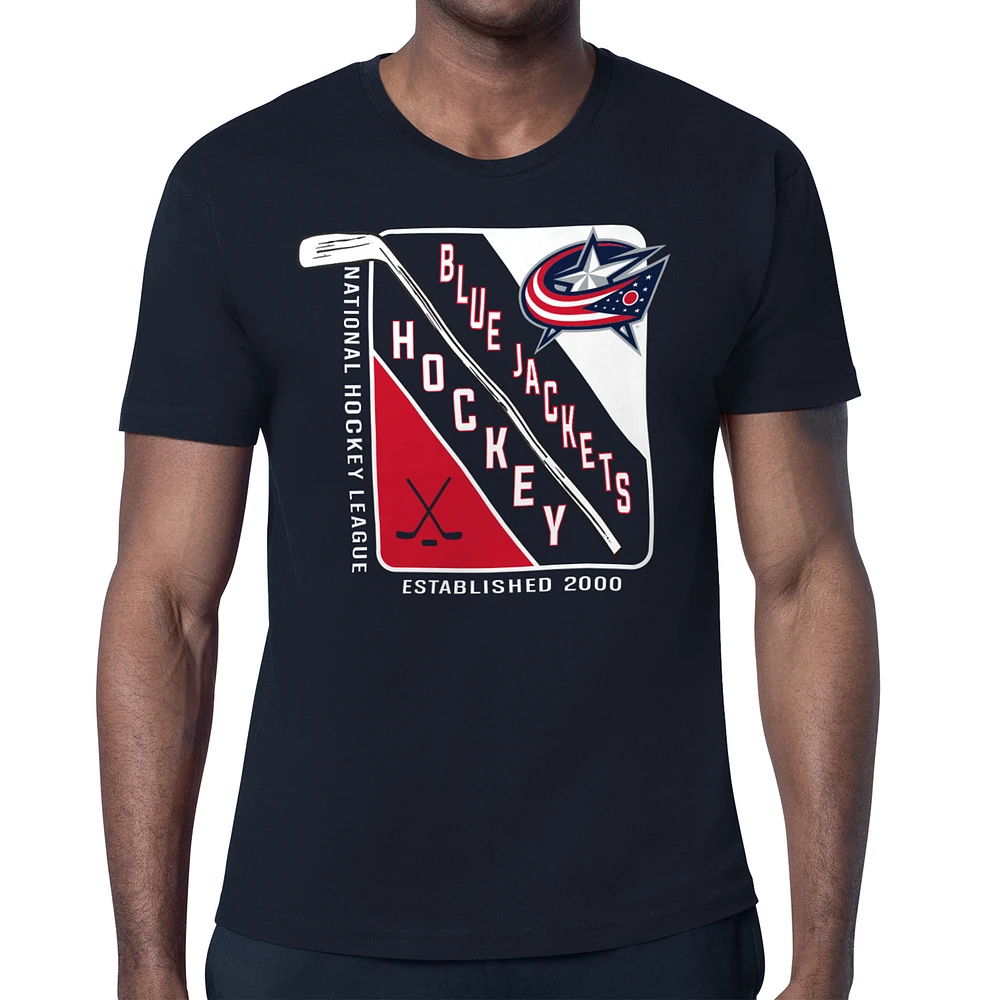Men's Starter Navy Columbus Blue Jackets Shield Graphic T-Shirt
