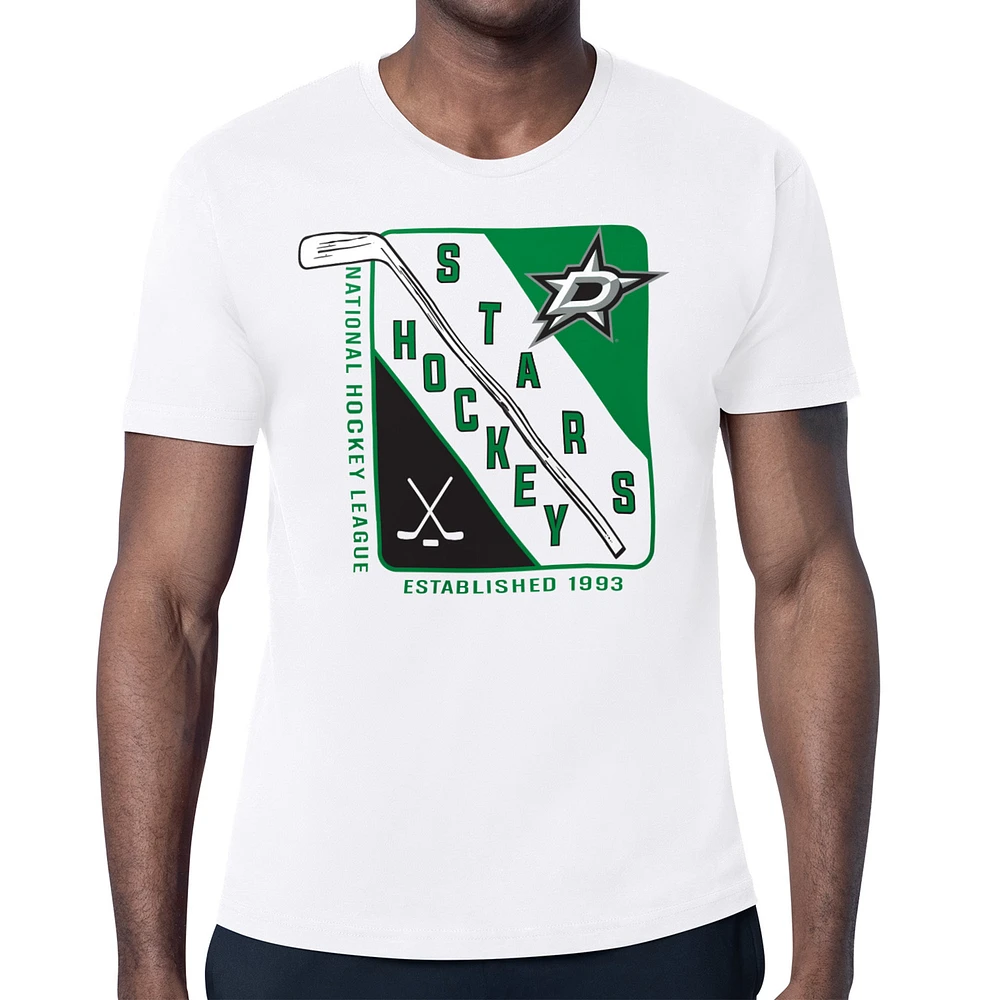 Men's Starter White Dallas Stars Shield Graphic T-Shirt